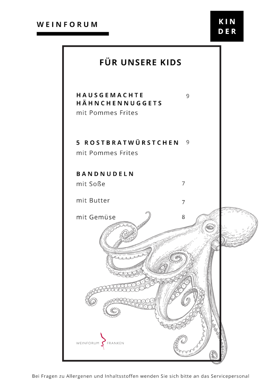 Kindermenu – Weinforum Franken